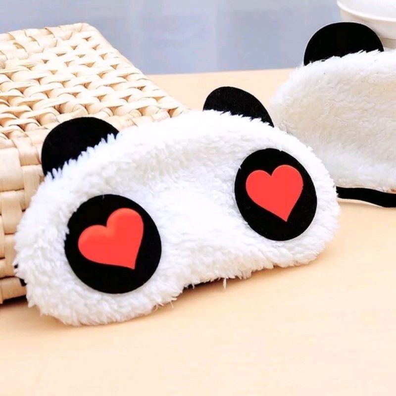 Penutup Mata Motif Emoticon Panda / MASKER MATA PANDA / PENUTUP MATA TIDUR MOTIF PANDA / MASKER MATA PREMIUM