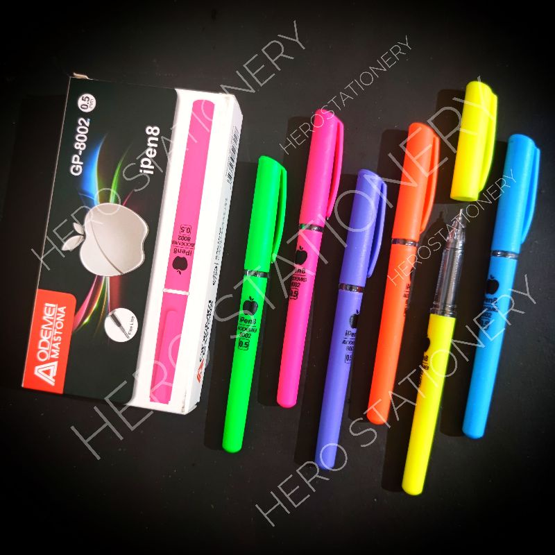 

Pen bolpen gel ipen warna casing pelangi 0.5 mm . 12 unit