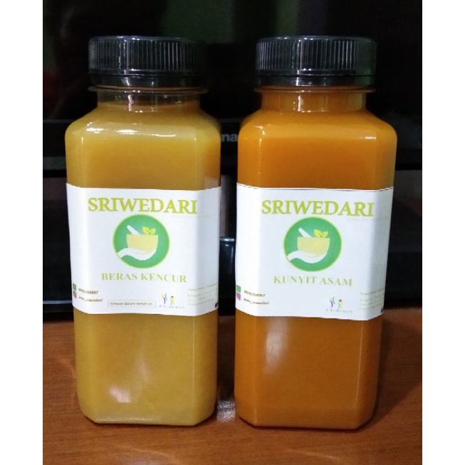 

Jamu Kunyit Asem SRIWEDARI 250ml/kunyit asem sirih/beras kencur (TANPA PENGAWET)