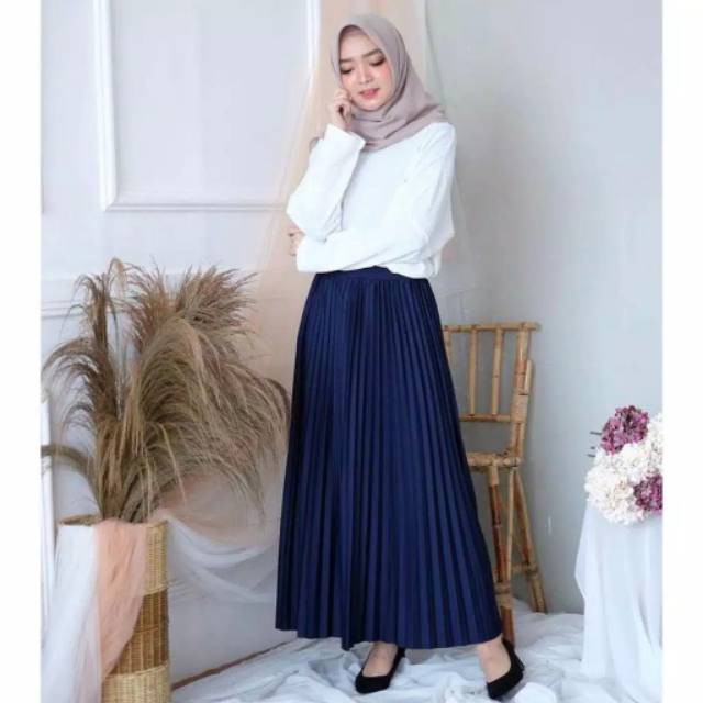 ROK Plisket Bahan Hyget/ ROK PLISKET hyget /Rok wanita