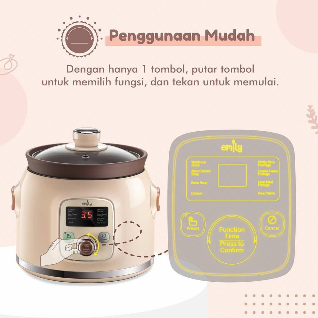 Emily Slow Cooker 2L and 2.8L / Mpasi bayi