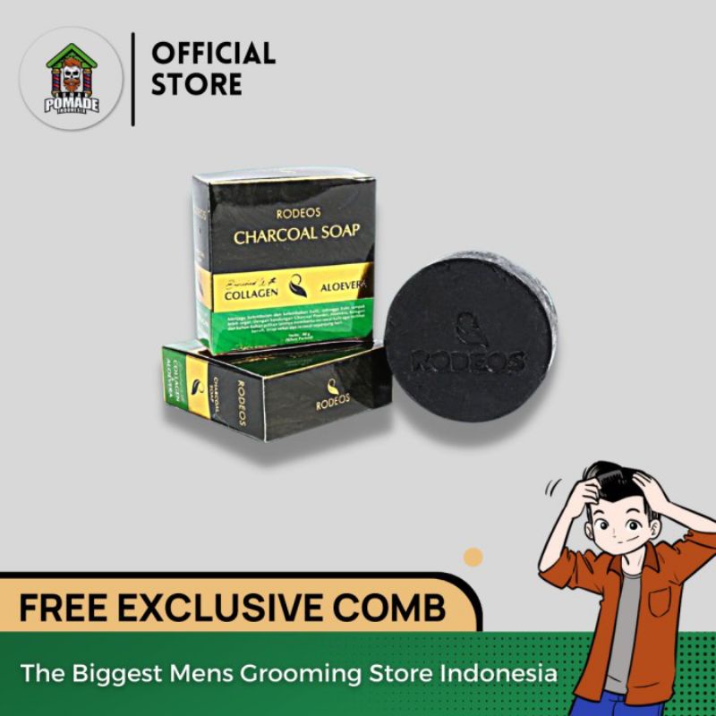 ORIGINAL RODEOS MEN Charcoal Soap - Sabun wajah pria Rodeos Soap Original