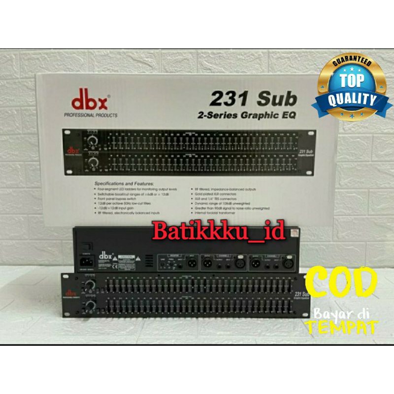 EQUALIZER DBX 231 SUB PLUS SUBWOOFER OUTPUT /EQUALISER DBX 231 SUB OUTPUT
