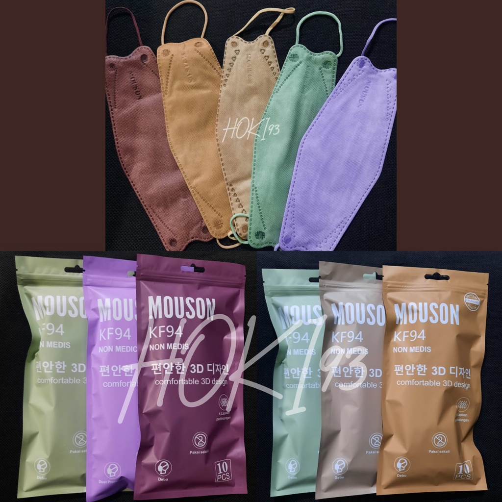 izin kemenkes / masker kf94 mouson import 4ply model 3D / masker 4ply izin kemenkes