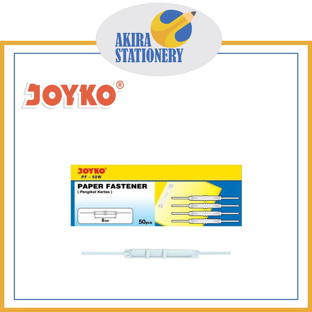 

Paper Fastener JOYKO PF 50 W Putih / Acco Plastik PF-50W White / Pengikat Kertas Dokumen Snell PAK ( 50 PCS )