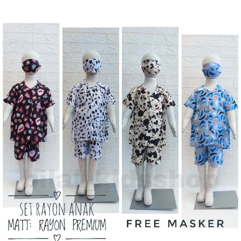 SET RAYON ANAK( FREE MASKER))/STELAN RAYON ( UNISEX )