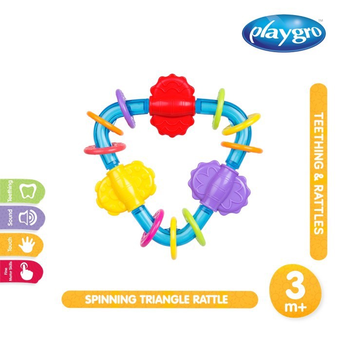 PLAYGRO SPINNING TRIANGLE RATTLE 124339 / MAINAN GIGITAN BAYI