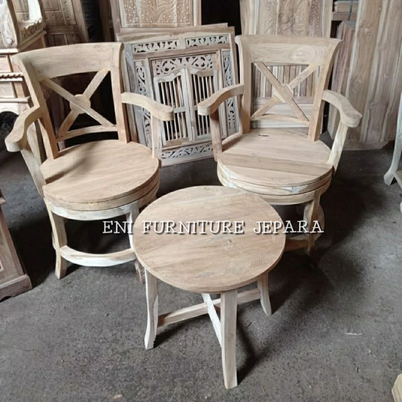 Kursi Teras Putar Jati - Kursi Teras Jati - Kursi Taman