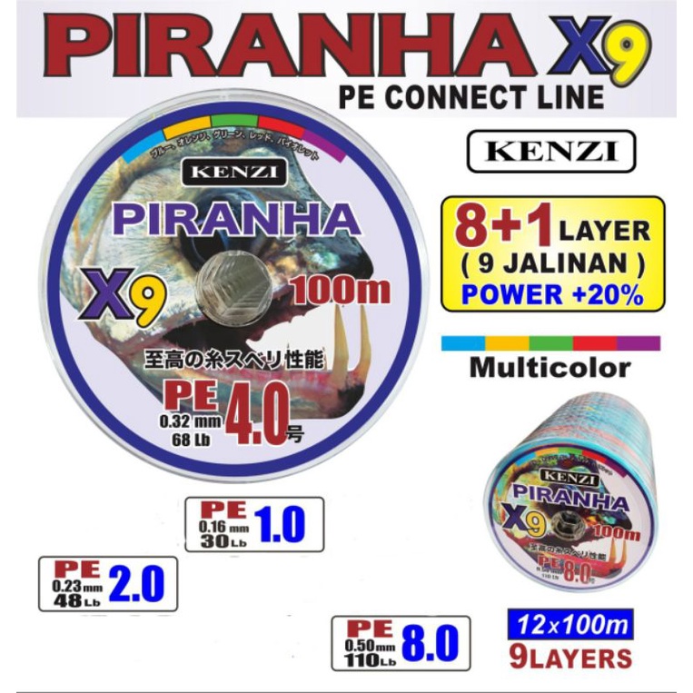 PE KENZI PIRANHA X9...MULTI COLOUR