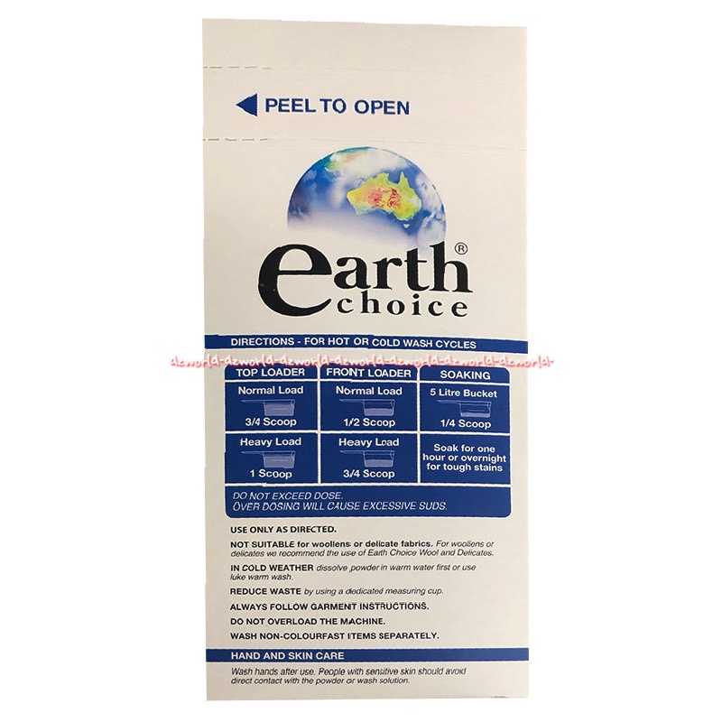 Earth Choice Ultra Concentrate 2kg Sabun Cuci Bubuk Untuk Mesin Cuci Laundry Powder Detergen Front Top Loader Earhchoice Detergent Atas depan