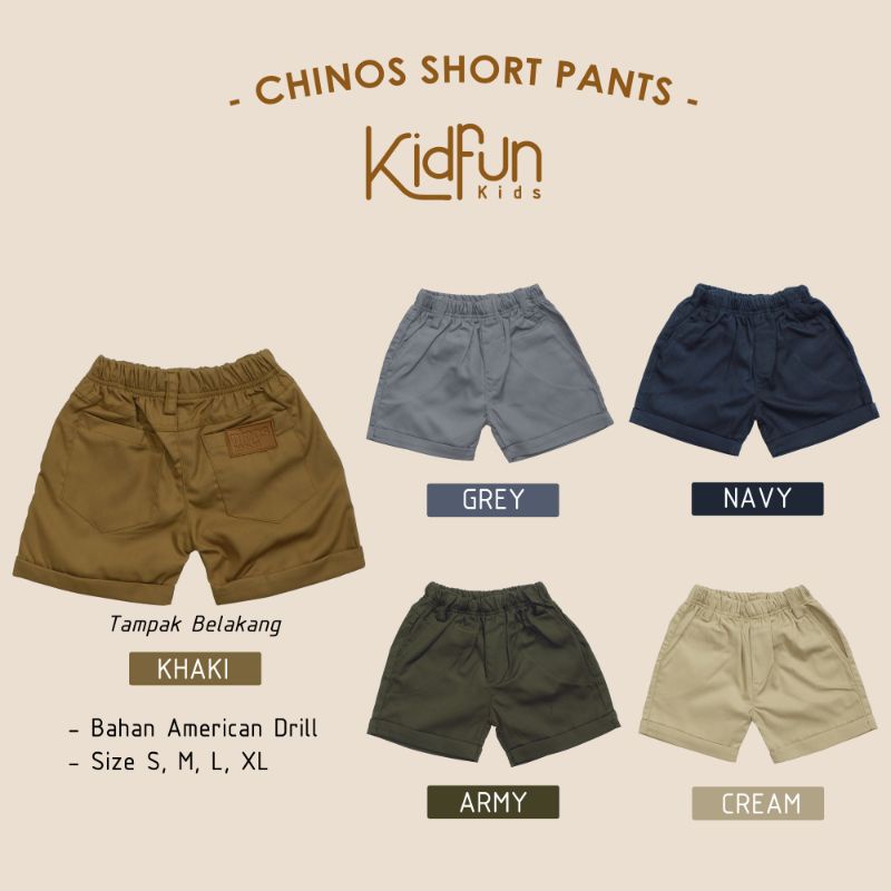 KIDFUNkids | NINOS pants | Celana pendek anak | chinos pendek anak