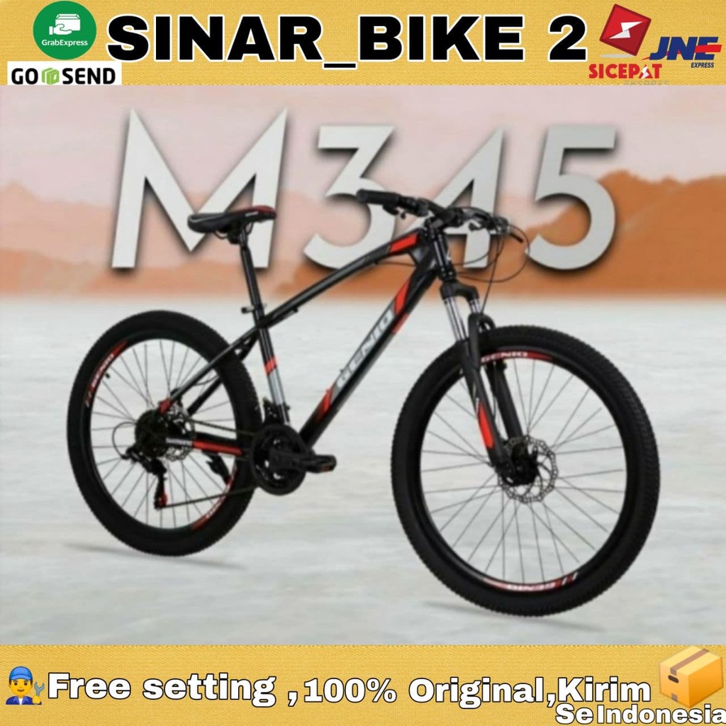 Sepeda Gunung 27,5 Inch MTB GENIO M-345 Hi Ten Steel 24 Speed