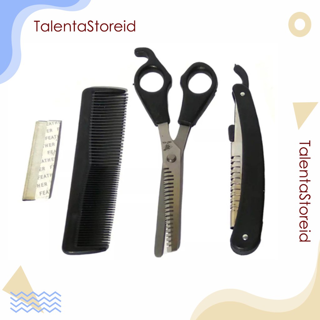 GUNTING SET 3In1 GUNTING SASAK SISIR PISAU CUKUR RAMBUT