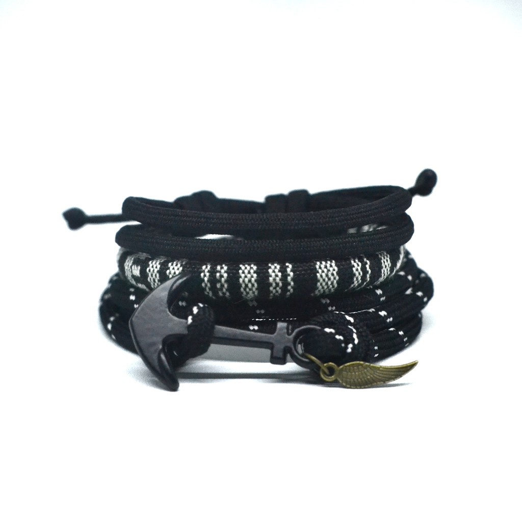 Advenlet - Gelang Tali Prusik Paket Hitam Putih