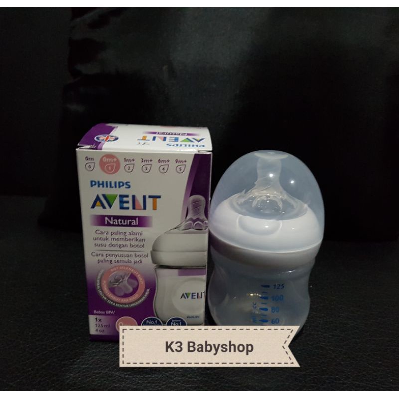 Avent Natural 125ml 125 ml botol susu bayi wideneck wide neck BPA free menyerupai puting ibu