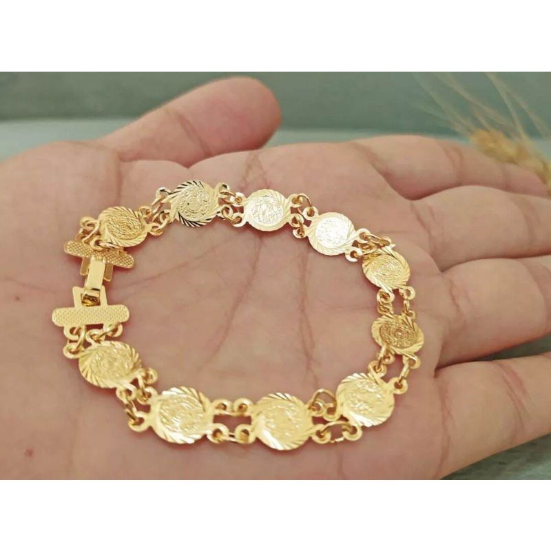 GELANG TANGAN MOTIF KOIN EMAS