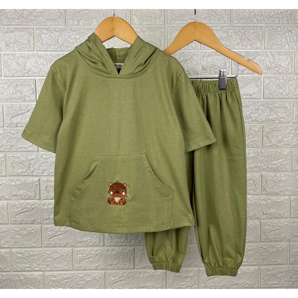 Setelan Anak Unisex Hoodie Lily Oversize Mix Warna Size 1-5Tahun SMILEE CBKS S23