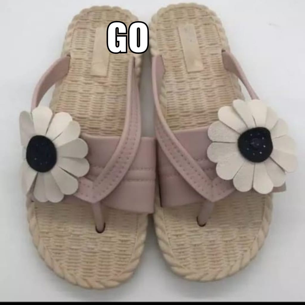 gof PUFFY Import LOVELY BEAR JARI Sandal Wanita Murah Slip Casual Teplek Sendal Cewek Flat