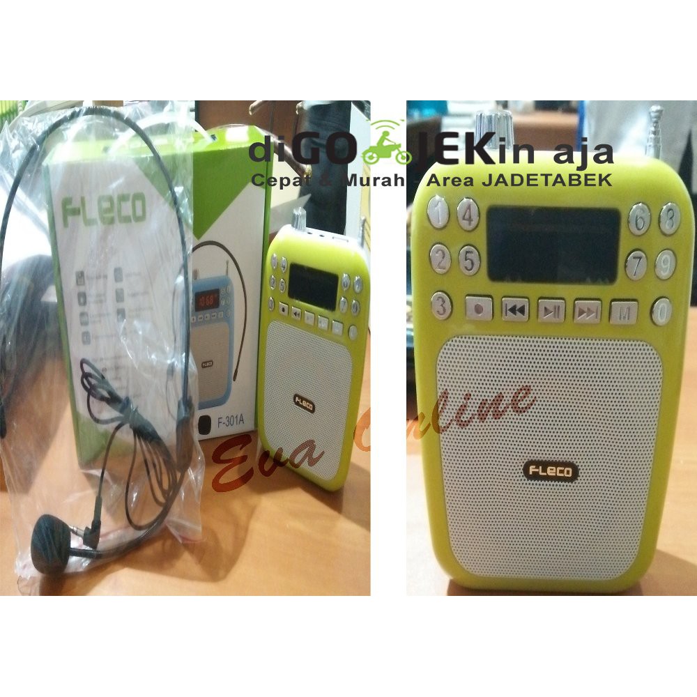 Speaker Pinggang Mp3   Mic Fleco F 301A