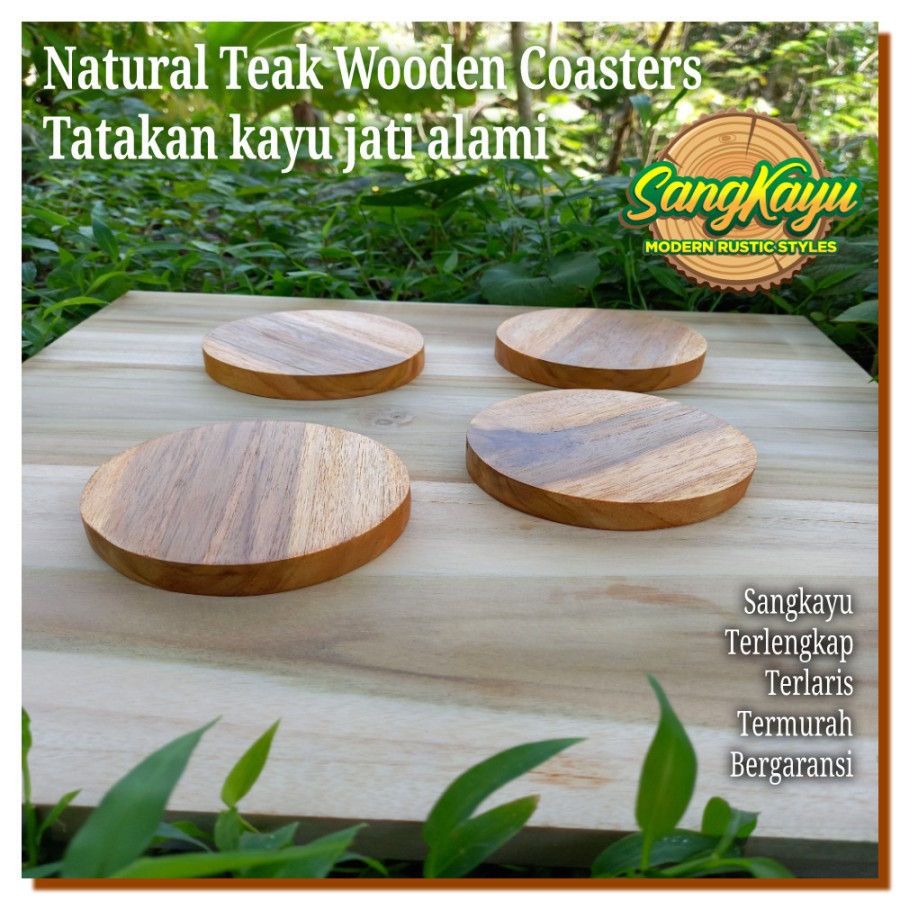 Jual Teak Wooden Coaster 10 Cm Tatakan Gelas Kopi Cangkir Mug Kayu Jati Wood Coaster Indonesia 2852