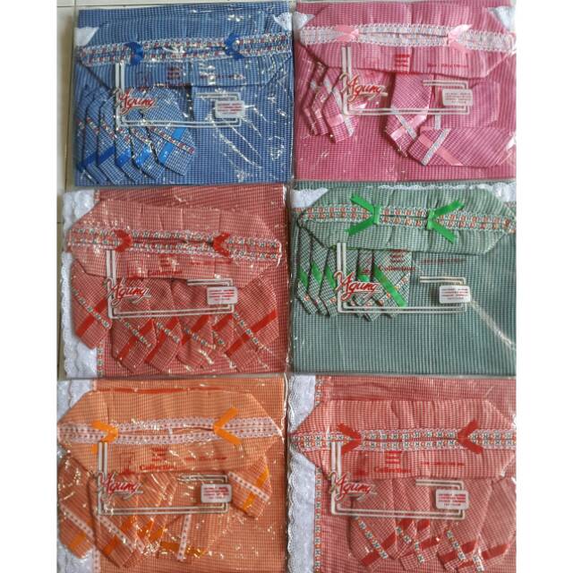 Taplak Meja Makan Set Kotak Kotak