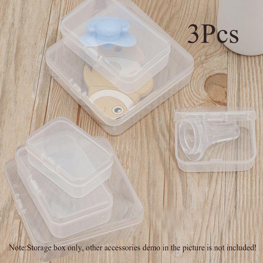 Top 3Pcs Kotak Penyimpanan Dot Empeng Transparan