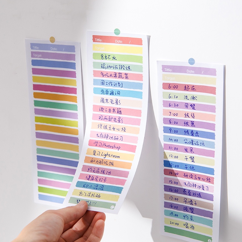 50 Lembar Buku Agenda To-do List Warna-Warni Anti Lengket