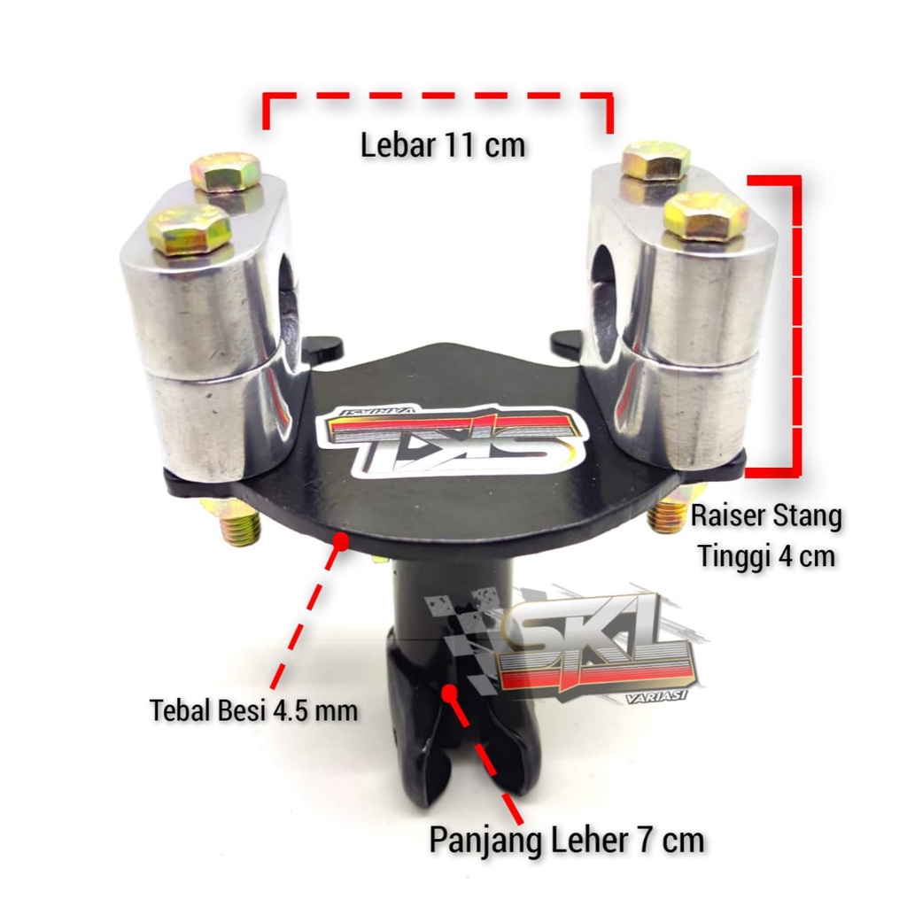 Adaptor Dudukan Stang Motor Matic Bebek Yamaha Mio S Z M3 All New Soul GT Fino Jupiter Z Mx Xeon Gear 125 FreeGo S ABS Fazzio Hybrid X-Ride Model Stir Setang Trail Trondol Drag Racing Road Race Stang RZR Supermoto