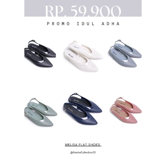 BELLEZA MELISA Sepatu Flat Shoes Jelly | Wanita Sepatu Slop Wanita |  Sepatu Flat Wanita Casual | Se