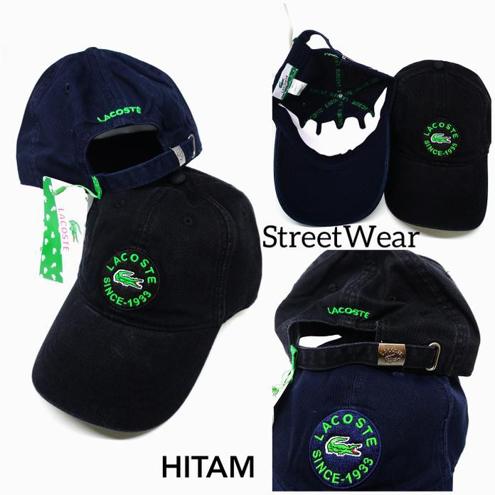 Topi Baseball Lacoste Original - Hitam Best Quality