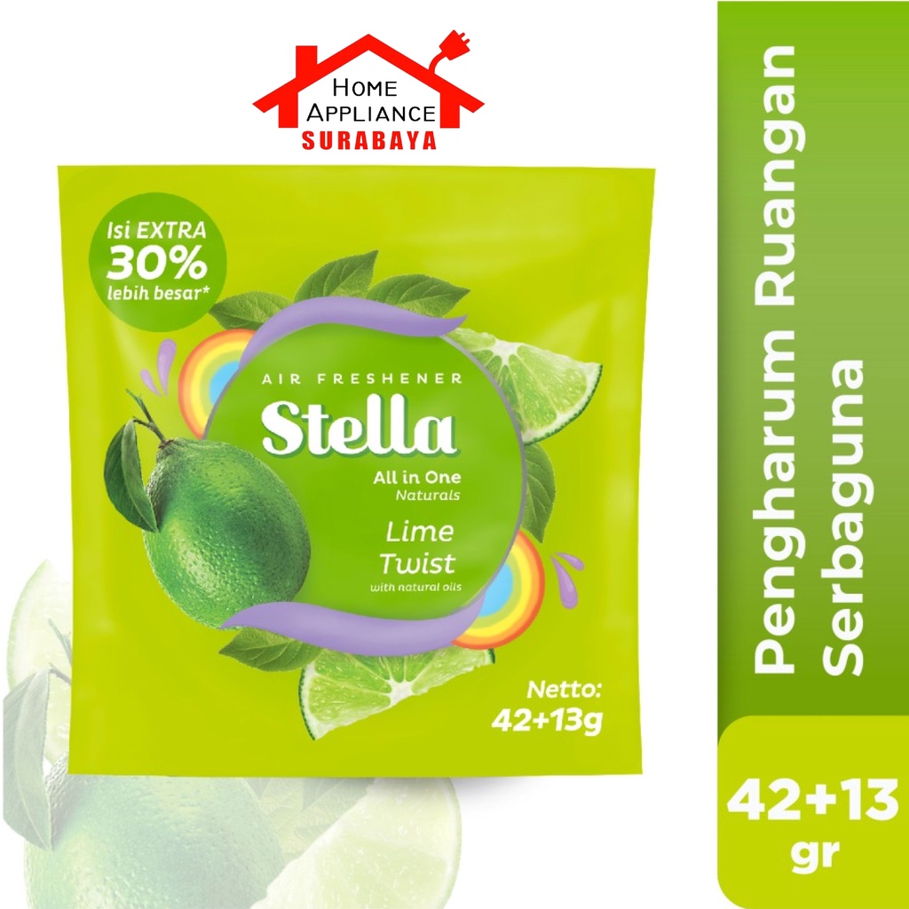 Stella Air Freshener ALL IN ONE ( AIO ) Pengharum Ruangan / Mobil 42+13Gr ( 55gr ) All Variant