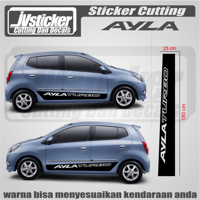 sticker mobil Ayla turbo cutting sticker mobil