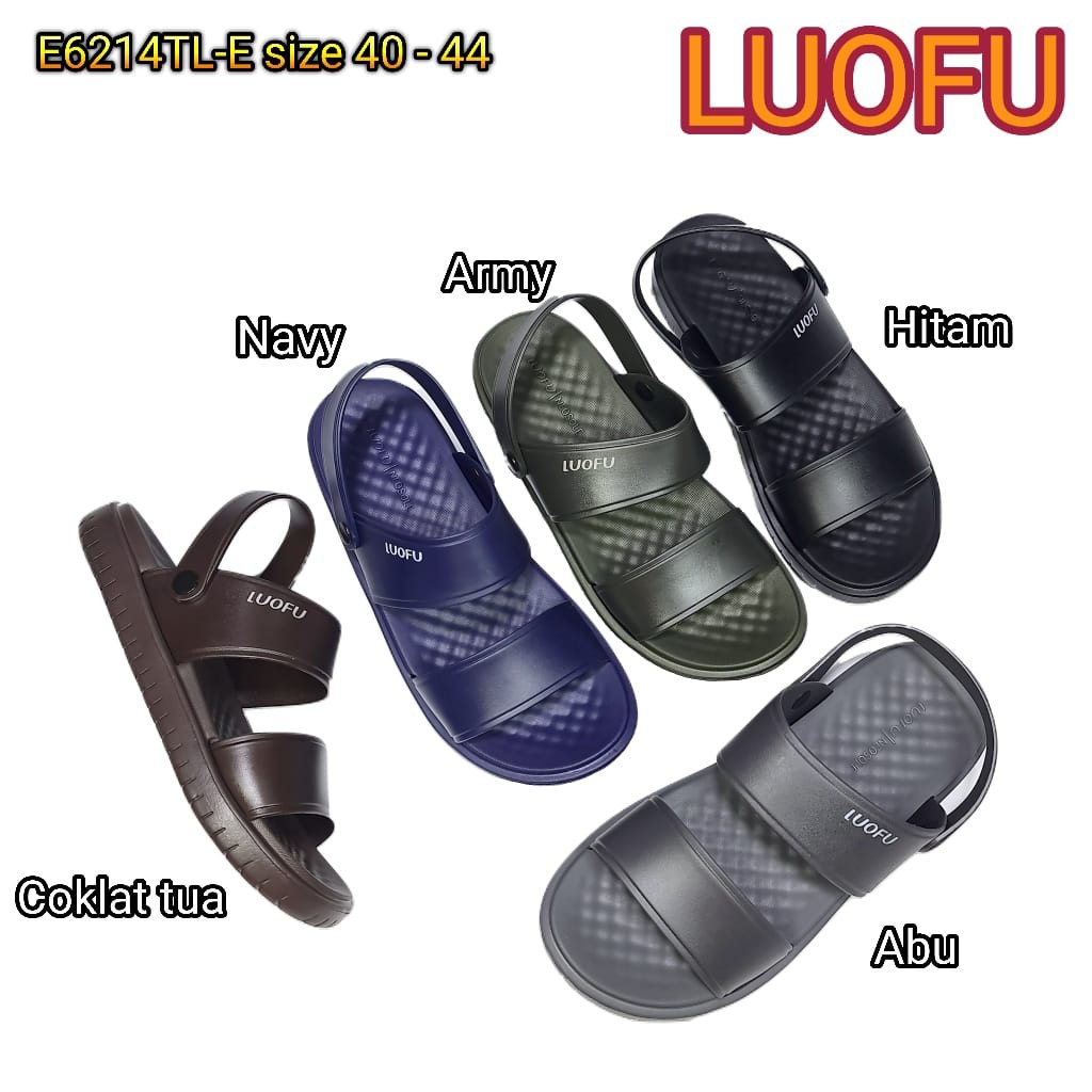 LUOFU ORIGINAL jelly sandal karet empuk murah pria sendal tali cowok import E6214TLE