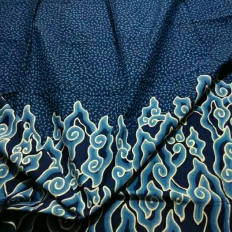 Jual Kain Batik Katun Tulis Motif Mega Mendung Biru Tua Shopee Indonesia