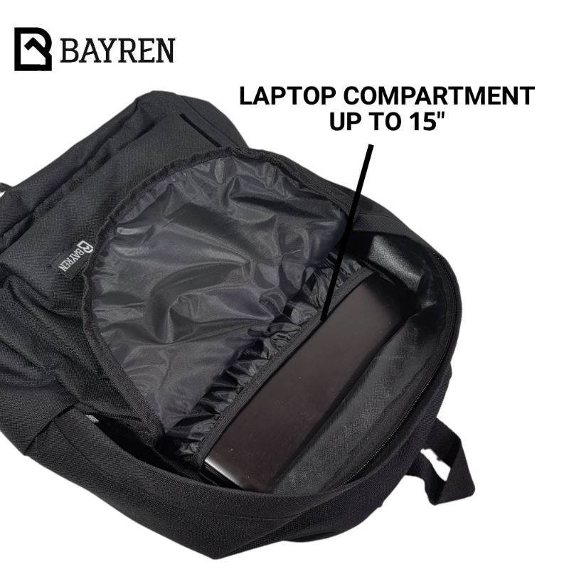 BYR 03 Tas Ransel Bayren Black Series Backpack Laptop Distro Pria Wanita