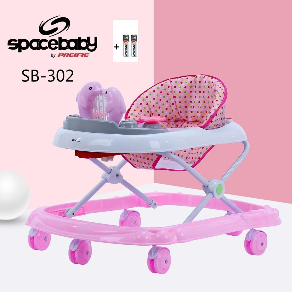 SPACE BABY baby Walker SB-302 Ic Music Lampu Mainan Bulan Dolphin SPACEBABY [ * FREE PACKING DUS ALAS ]