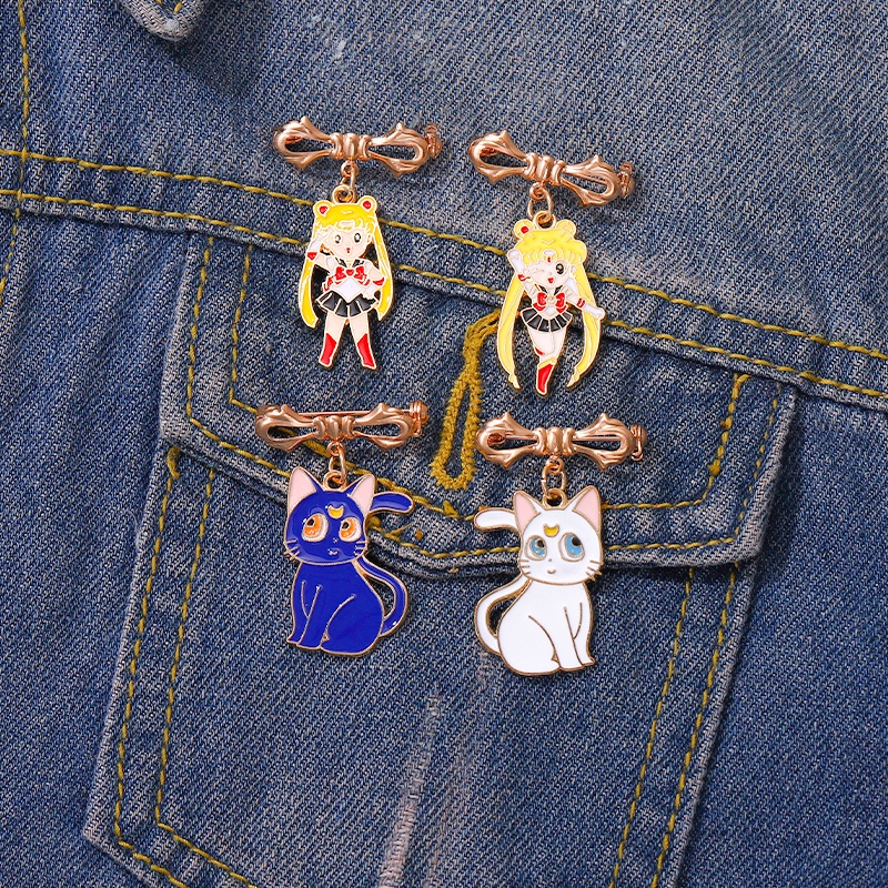 Bros Pin Desain Anime Sailor Moon Magic Cat Untuk Aksesoris Pakaian