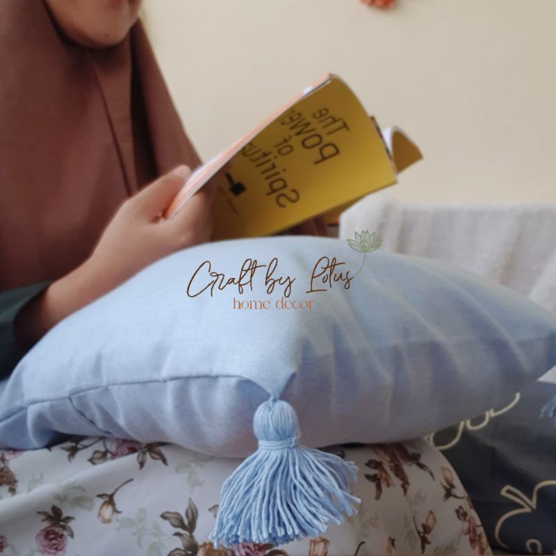 [30x30 cm] Sarung Bantal Tassel Rumbai Sofa/Kursi/Kamar Tidur - Katun Madinah