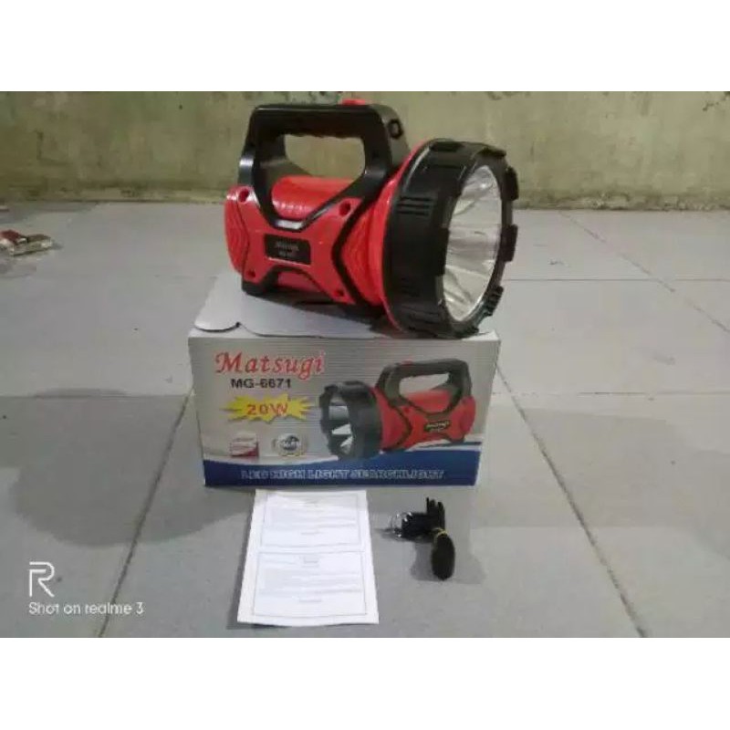 Senter Matsugi 20 WATT MG-6671 Senter Tangan Jumbo Besar Super Terang Senter Cas/Senter LED/Cod