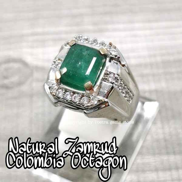 CINCIN BATU PERMATA NATURAL JAMRUD EMERALD BERLY est COLOMBIA Ist 08