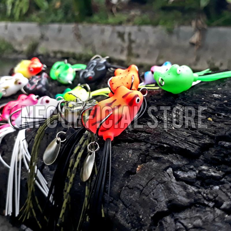 Soft frog mini 3 cm / 4,5 gram dengan ekor dan blade KILLER rekomendasi untuk Ultralight casting