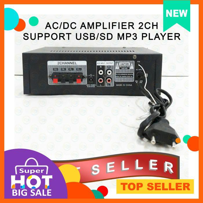 Ac Dc Amplifier 2 Channel Support Usb Sd Mp3 Player