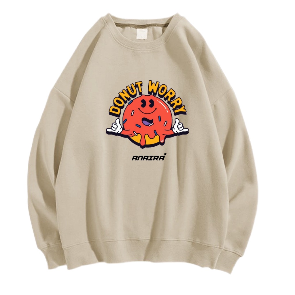 DONUT WORRY SWEATER CREWNECK PRIA WANITA Size M-XXL