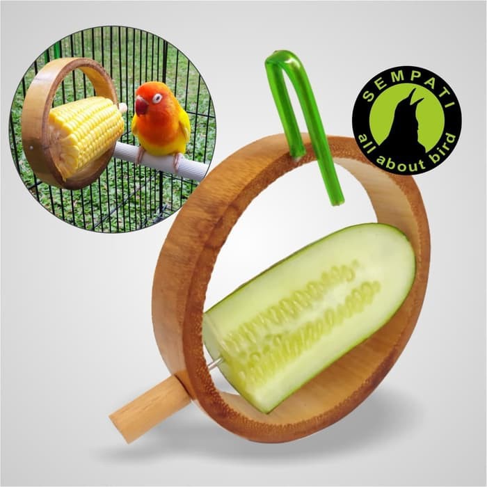Terjangkau GANTUNGAN BAMBU TEMPAT MAKAN MAINAN BUAH JAGUNG TIMUN BURUNG GTBS ..