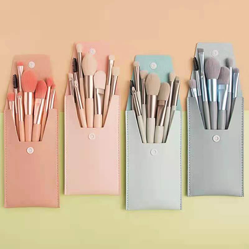 8pcs / Set Brush Eyeshadow Mini Portable Untuk Makeup / Kosmetik Wanita