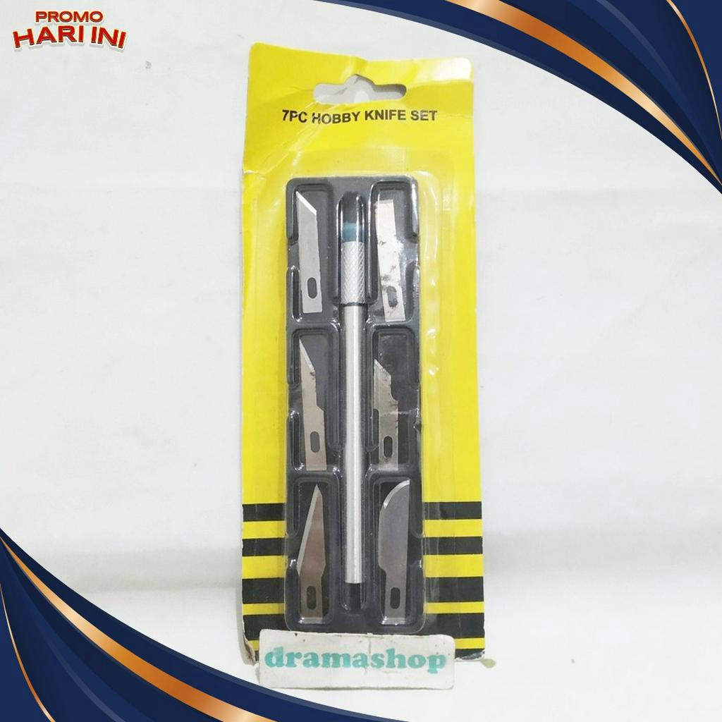 

SUPER BIG SALE pisau mata kater cutter lancip lurus melengkung hobby knife set 6 mata
