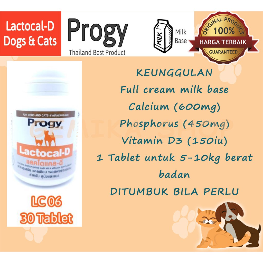 PROGY LACTOCAL D 30 tablets - Vitamin Tulang Anjing