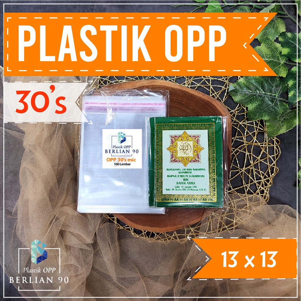 PLASTIK OPP LEM 13 x 13 cm 30s Micron PLASTIK OPP TEBAL isi 100 PCS