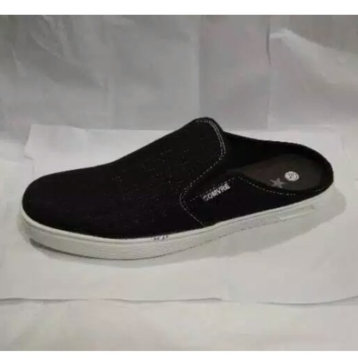 Sepatu Bustong Pria Denim Hitam