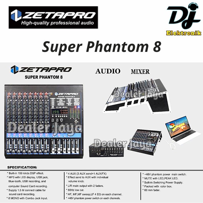 Mixer Analog Zetapro SUPER PHANTOM 8 / PHANTOM8 - 8 channel